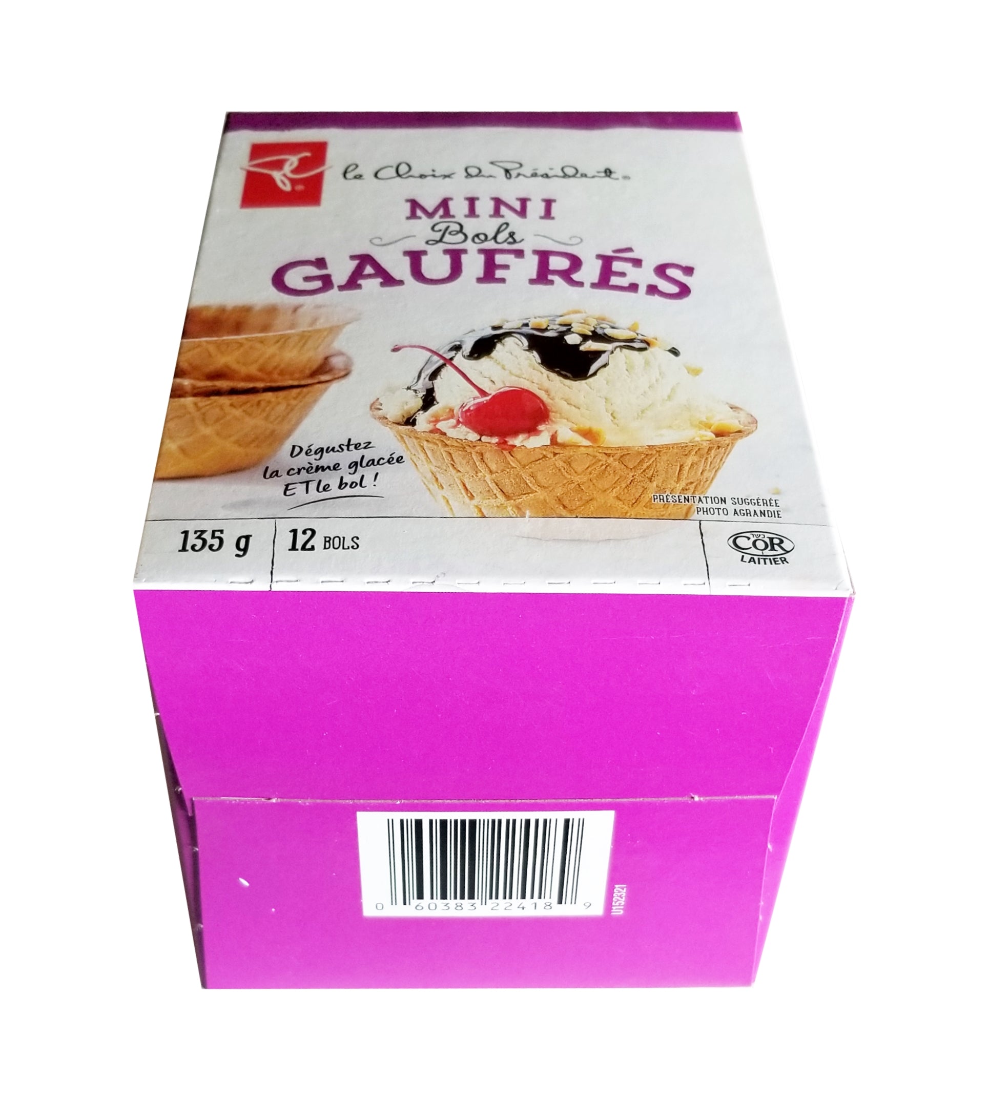 President's Choice Mini Waffle Bowls, 12 Bowls, 135g/4.7 oz. Box {Imported from Canada}